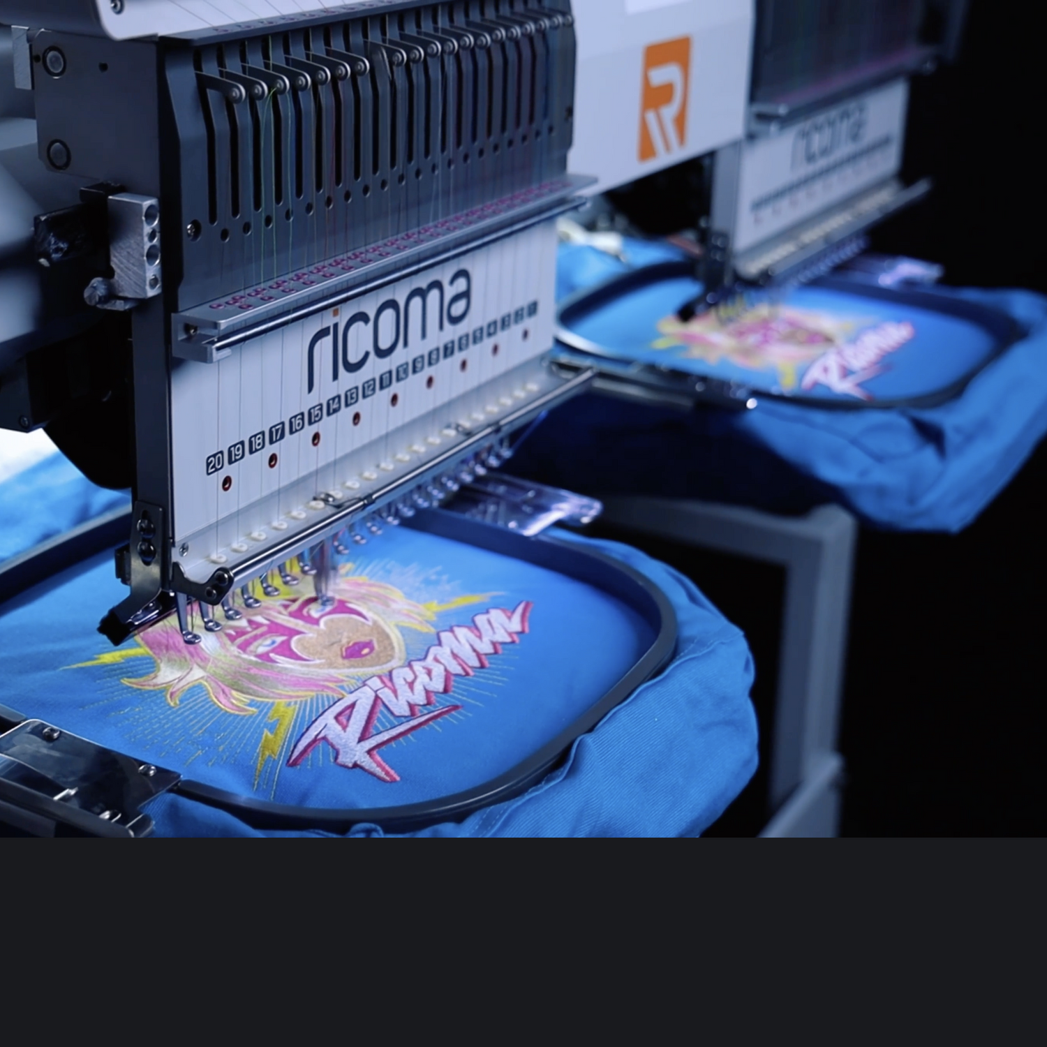 Marquee Two-Head 20-Needle Commercial Embroidery Machine with 10.1" Touchscreen Panel