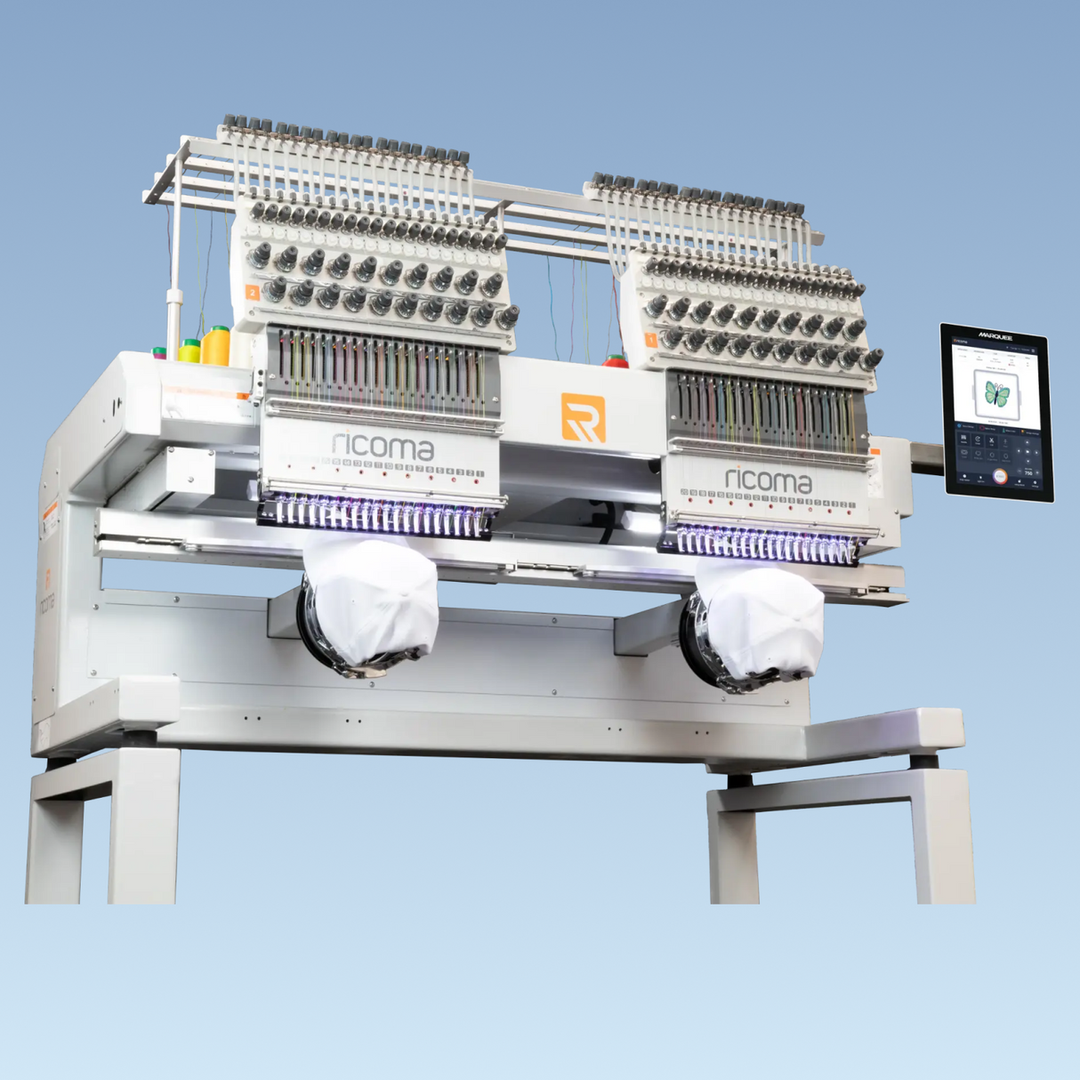Marquee Two-Head 20-Needle Commercial Embroidery Machine with 10.1" Touchscreen Panel