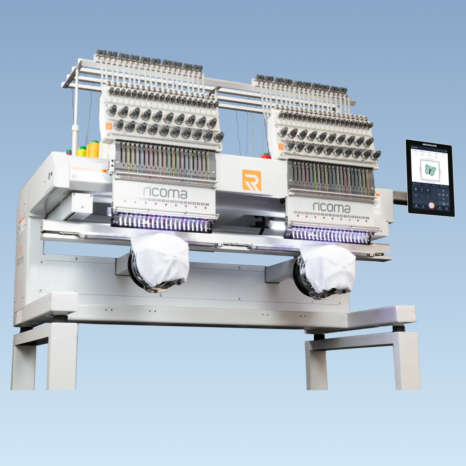 Marquee Two-Head 20-Needle Commercial Embroidery Machine with 10.1" Touchscreen Panel