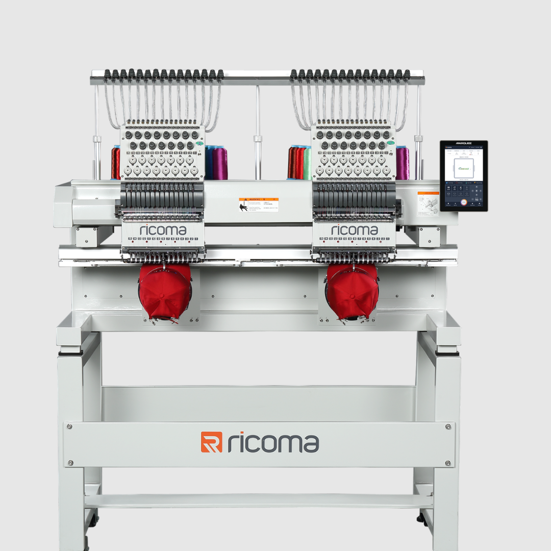 Marquee Two-Head 15-Needle Commercial Embroidery Machine with 10.1" Touchscreen Panel