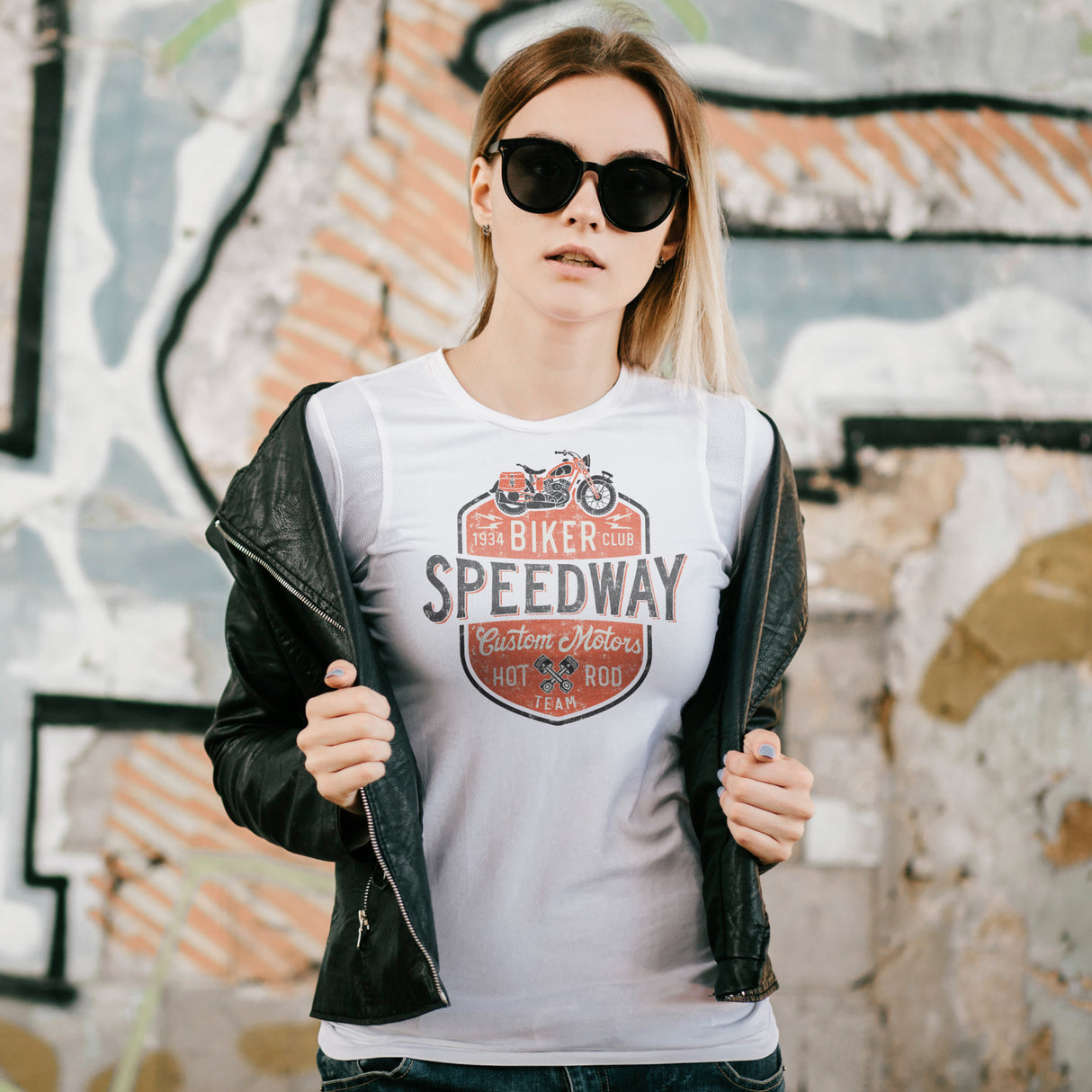 dtf printer image with woman wearing the printer shirt