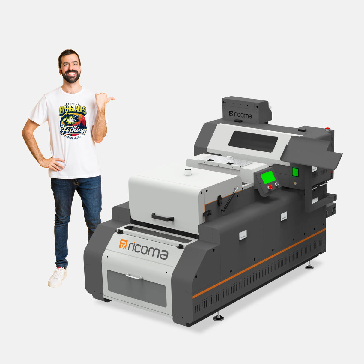 Gray and white dtf printer machine with 30cm width image