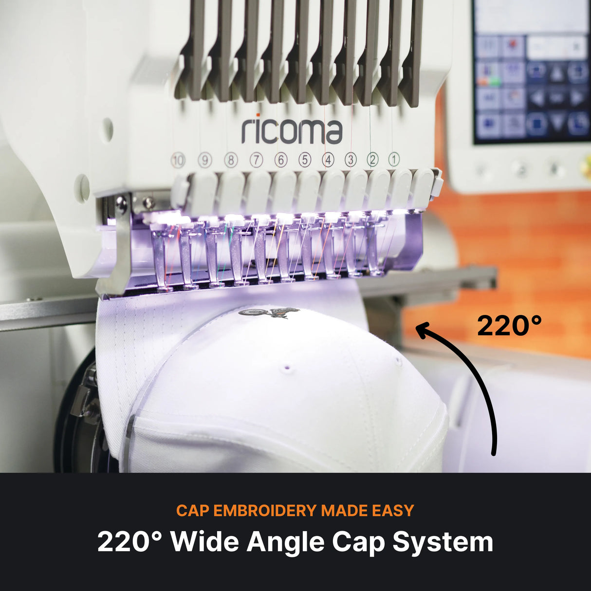 220 degree wide angle cap system on the em-1010-7s