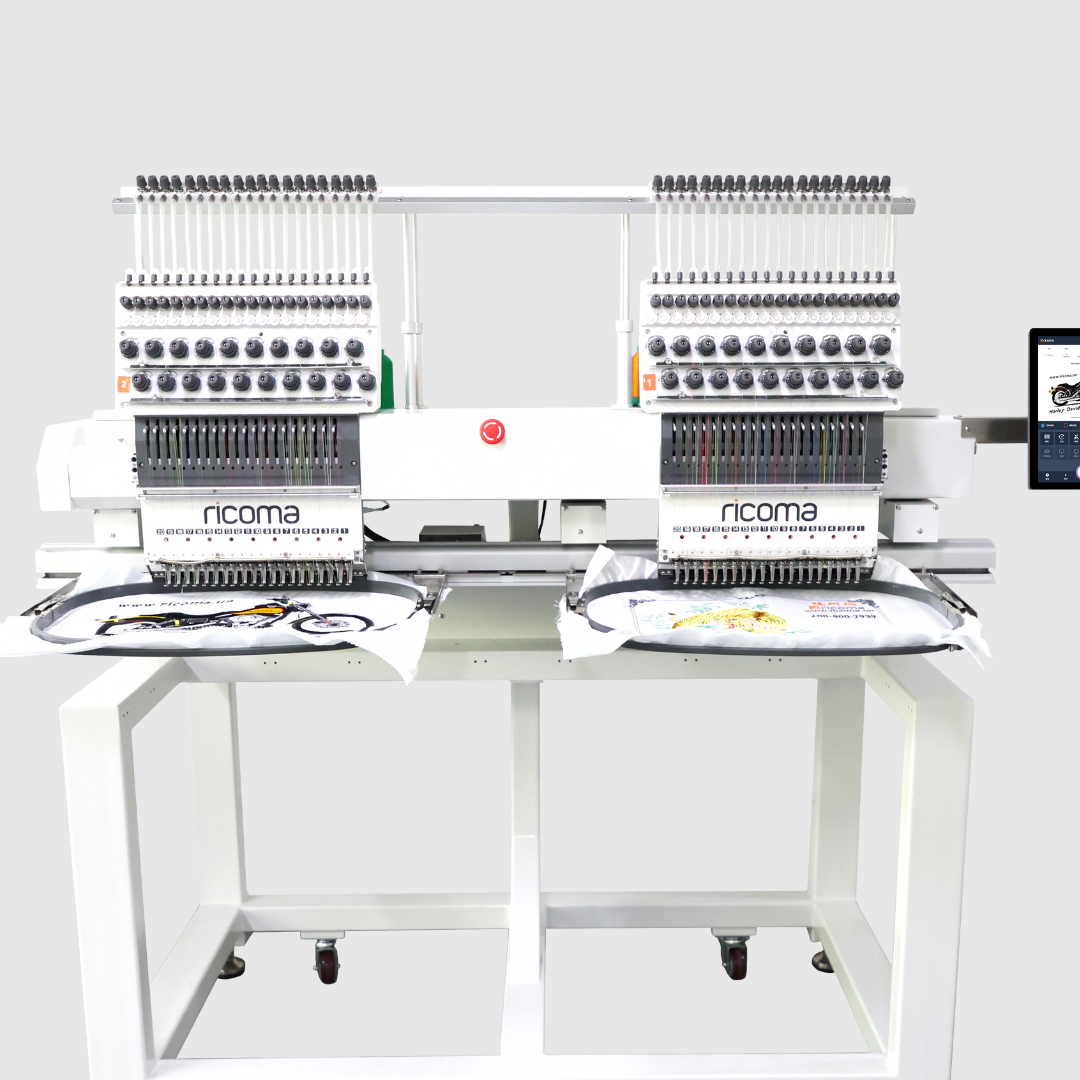 Ricoma embroidery machine SWM with 10 inches digital display two heads