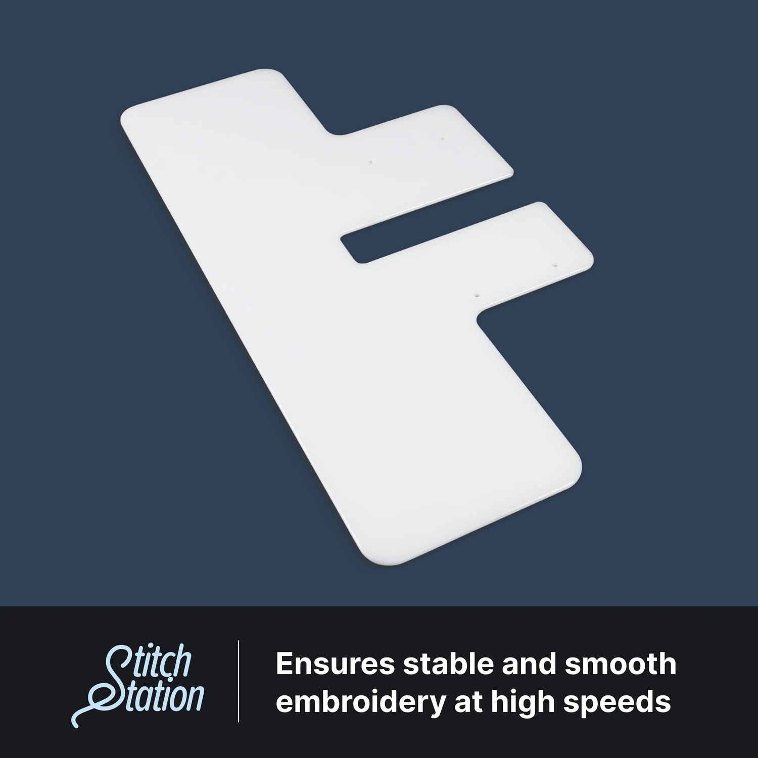 Embroidery machine table on a blue background, suitable for 'Creator'.