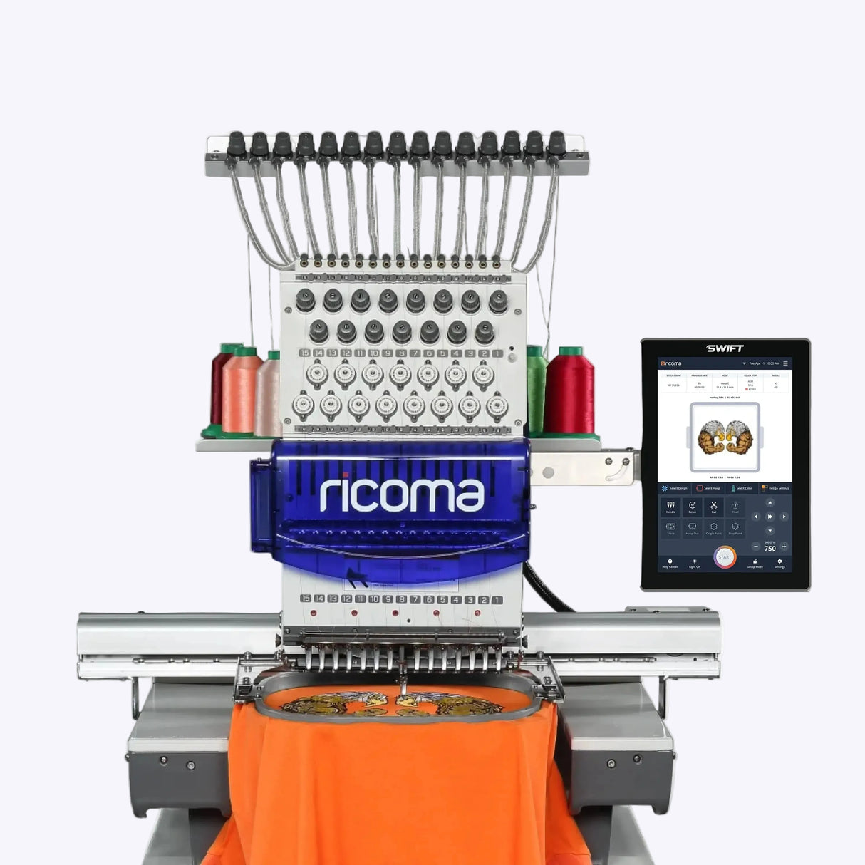 Swift 15 Needle Commercial Embroidery Machine with 10.1" Touchscreen Panel