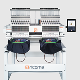SWM 2 Heads 20-Needle Commercial Embroidery Machine with 10.1" Touchscreen Panel