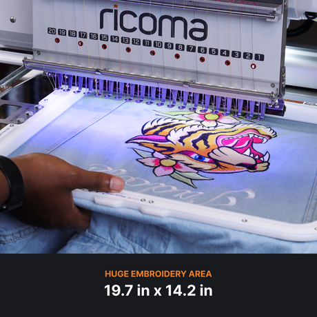Marquee Two-Head 15-Needle Commercial Embroidery Machine with 10.1" Touchscreen Panel