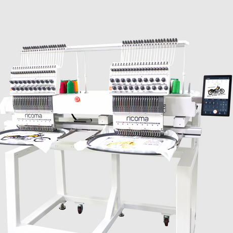Ricoma embroidery machine SWM with 10 inches digital display two heads