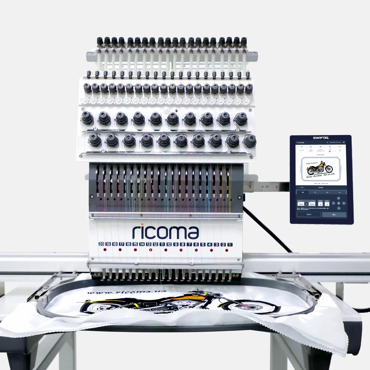 SwiftXL 20-needle commercial embroidery machine